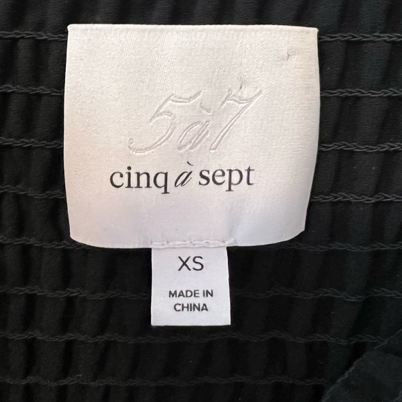 CINQ A SEPT Kaira Top, Black Asymmetrical Tank with Thick Straps - Picture 9 of 11